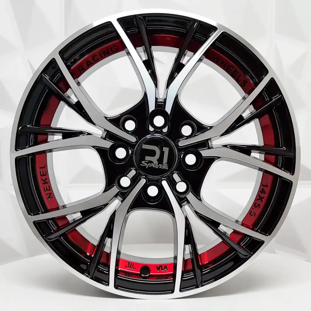 RIN 14X5.5 4-100/114.3 R1 SPORT RGW8826 MACHINE BLACK+RED UNDERCUT ET38 CB73.1 