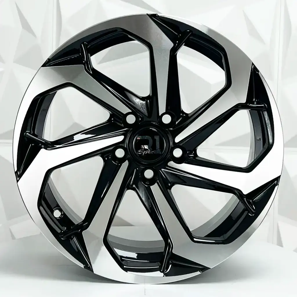 RIN 15X7 4-100/108 R1 SPORT 1066 BLACK MACHINE FACE ET15 CB73.1