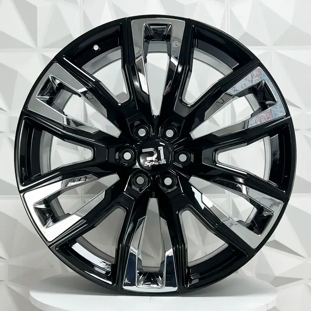 RIN 20X9 6-139.7 R1 SPORT TYH081 BLACK MF INSERT CHROME ET28 CB87.1