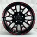 RIN 18X9 6-139.7 R1 SPORT FBX088 MATTE BLACK+MILLING+RED ET0 CB110.1