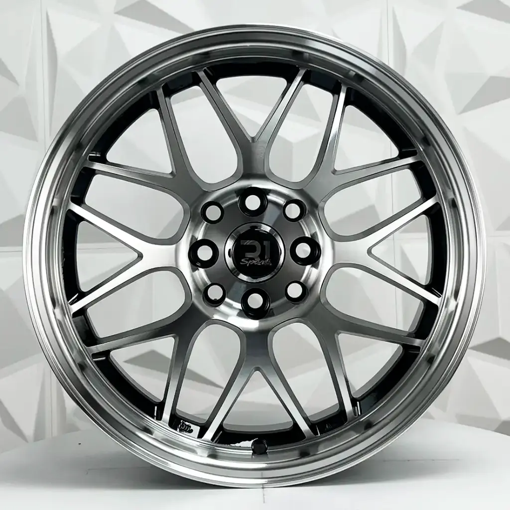 RIN 16X7 5-100 R1 SPORT SH37 BLACK MACHINE FACE MI ET30 CB73.1